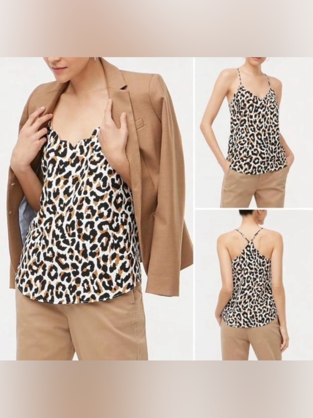 J. CREW Leopard print Scalloped Tank Size 8